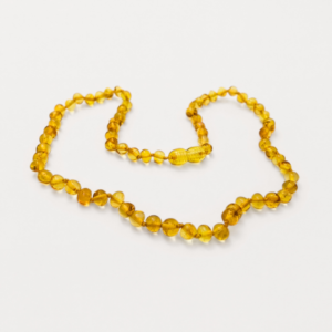 שרשרת ענבר דבש חרוזים עגולים