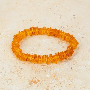 צמיד ענבר טבעי בגוון דבש