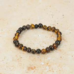 צמיד ענברים בגוון ירוק מבריק