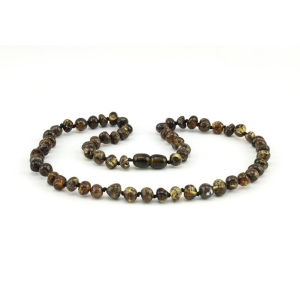 שרשרת ענברים בגוון ירוק כהה